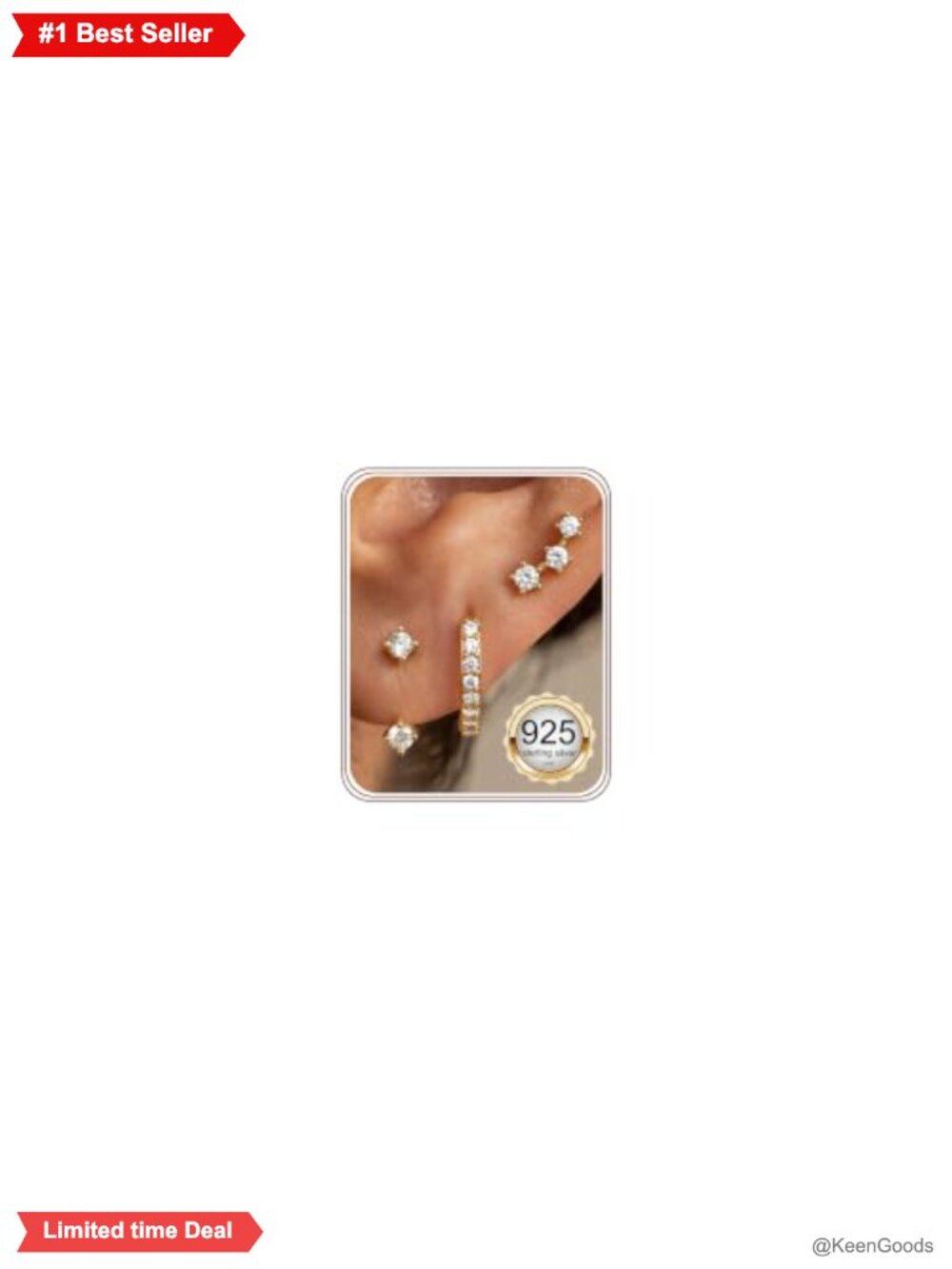 Sterling Silver Earrings Hypoallergenic Stud Hoop Set Women